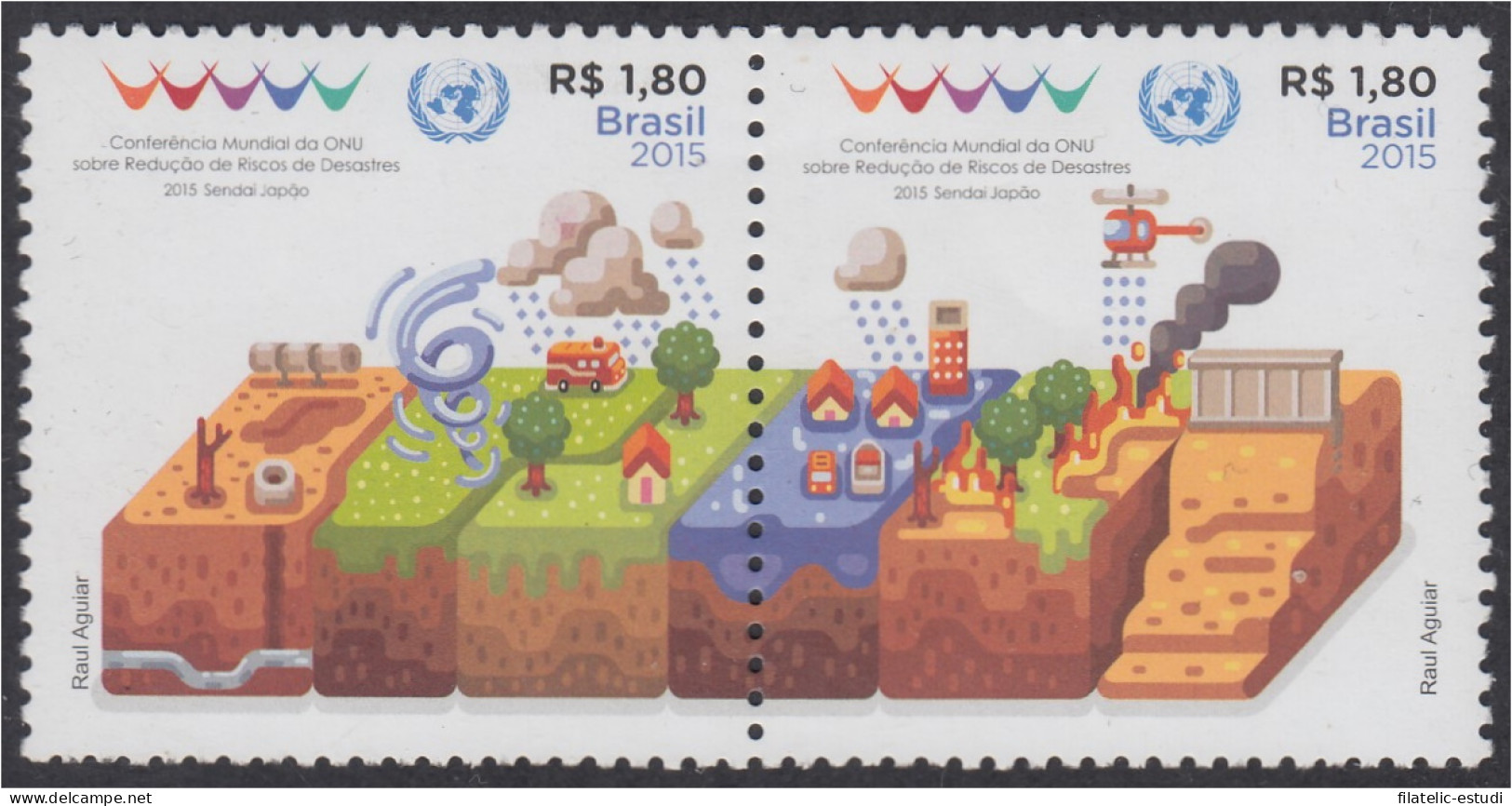 Brasil Brazil 3379/80 2015 Conferencia Mundial De La ONU Sobre Riesgos Y Desas - Other & Unclassified