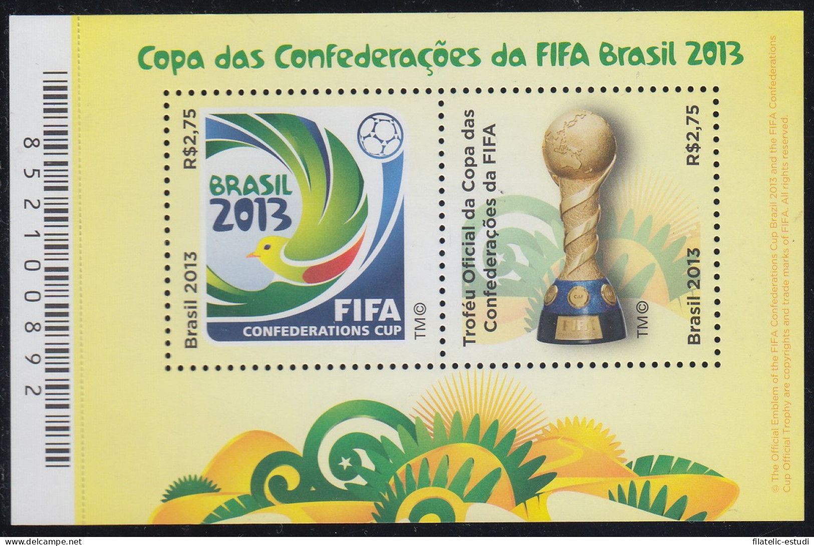 Brasil Brazil HB 158 2013 Copa De Confederaciones FIFA Fútbol MNH - Other & Unclassified