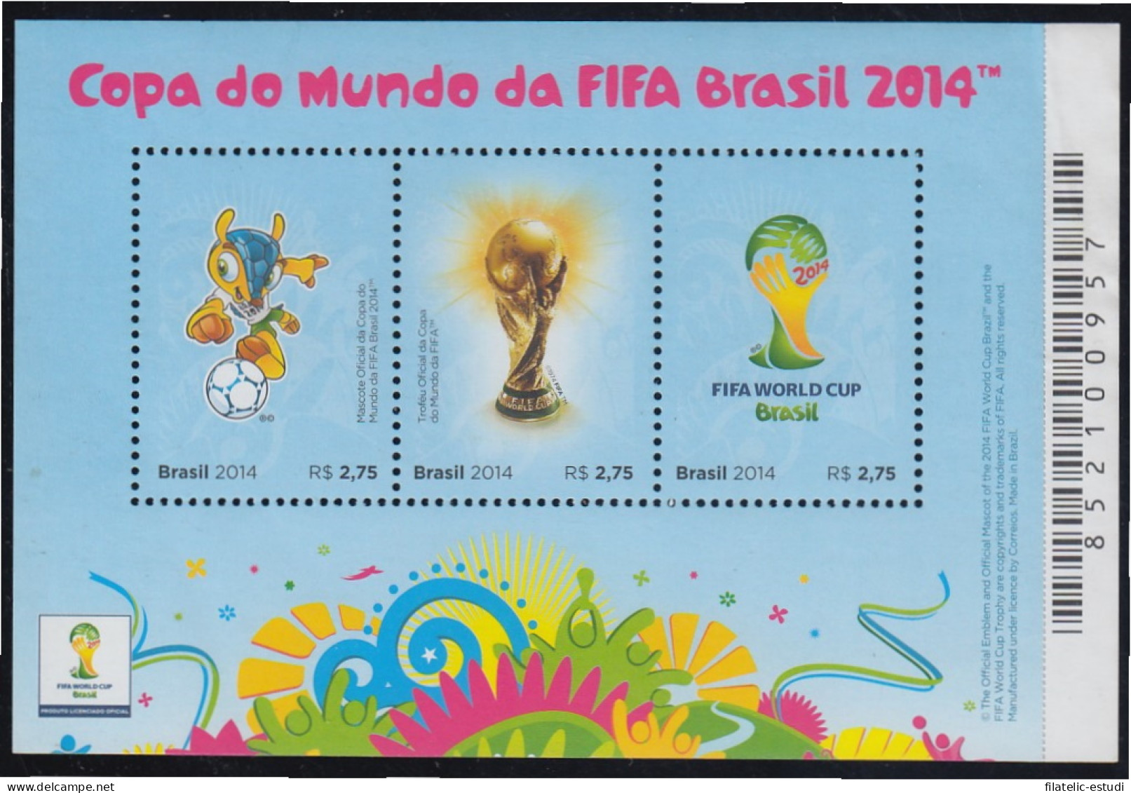 Brasil Brazil HB 163 2014 Copa Del Mundo FIFA Fútbol 2014 MNH - Sonstige & Ohne Zuordnung