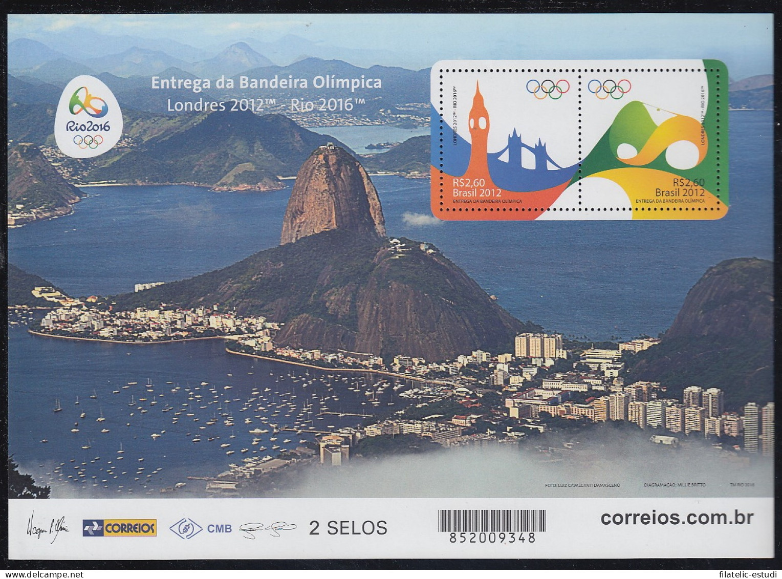 Brasil Brazil HB 171 2016 Río De Janeiro Bandera Olímpica MNH - Altri & Non Classificati