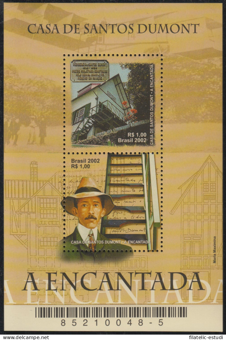 Brasil Brazil HB 116 2002 Mansión De La Aeronáutica Y Aviador Santos Dumont MN - Andere & Zonder Classificatie