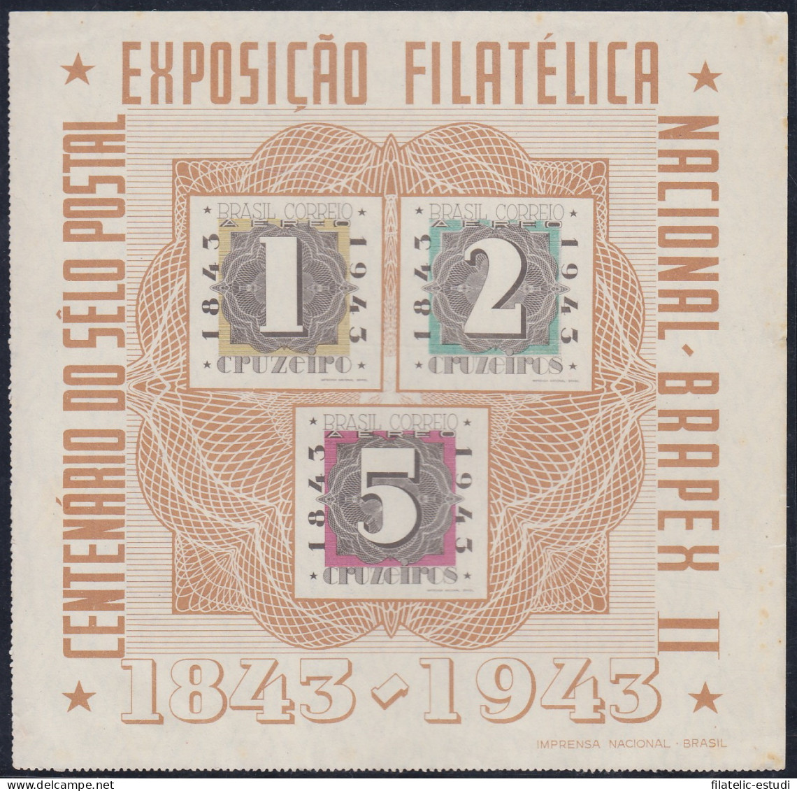 Brasil Brazil HB 7 1943 Timbres Aéreos Impresos En Folletos Cuadrados MH - Other & Unclassified