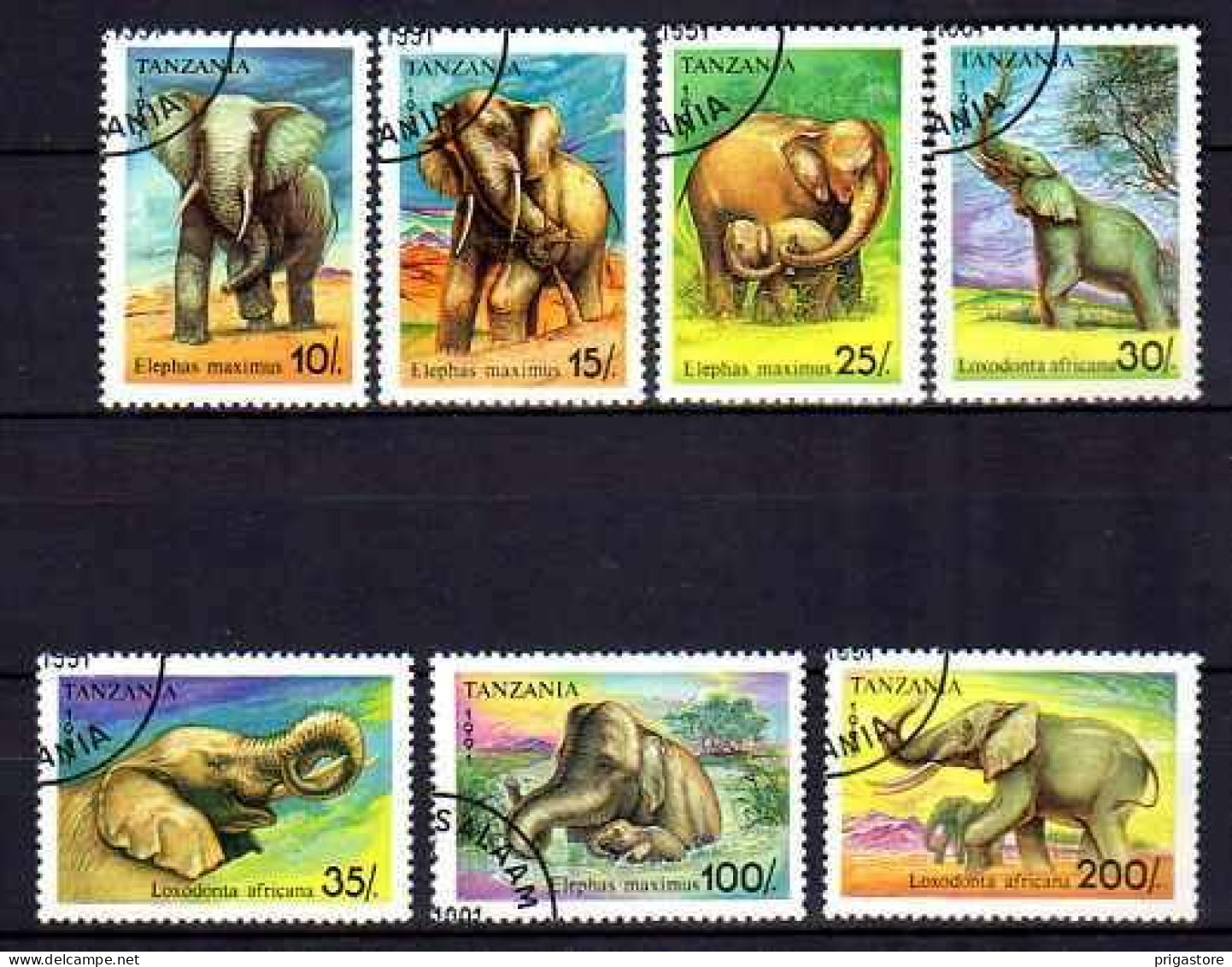 Animaux Eléphants Tanzanie 1991 (49) Yvert N° 796 à 802 Oblitérés Used - Elefanten