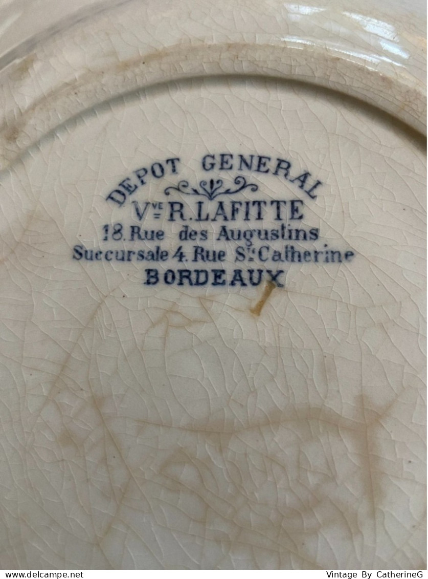 Assiettes TERRE De FER 1850 4pcs Coll. Vues D'Orient 3 Modèles  Dépôt Vve R. LAFITTE Bordeaux Diam 23cm #240030 - Bordeaux (FRA)