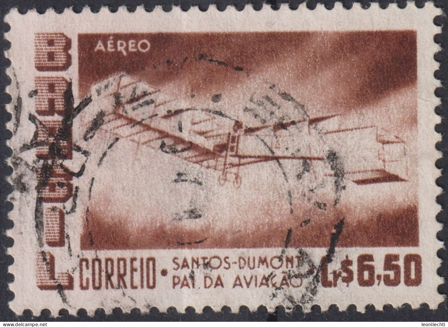 1956 Brasilien AEREO ° Mi:BR 905, Sn:BR C85, Yt:BR PA72, Santos-Dumont's 1906 Biplane "14 Bis" - Luchtpost