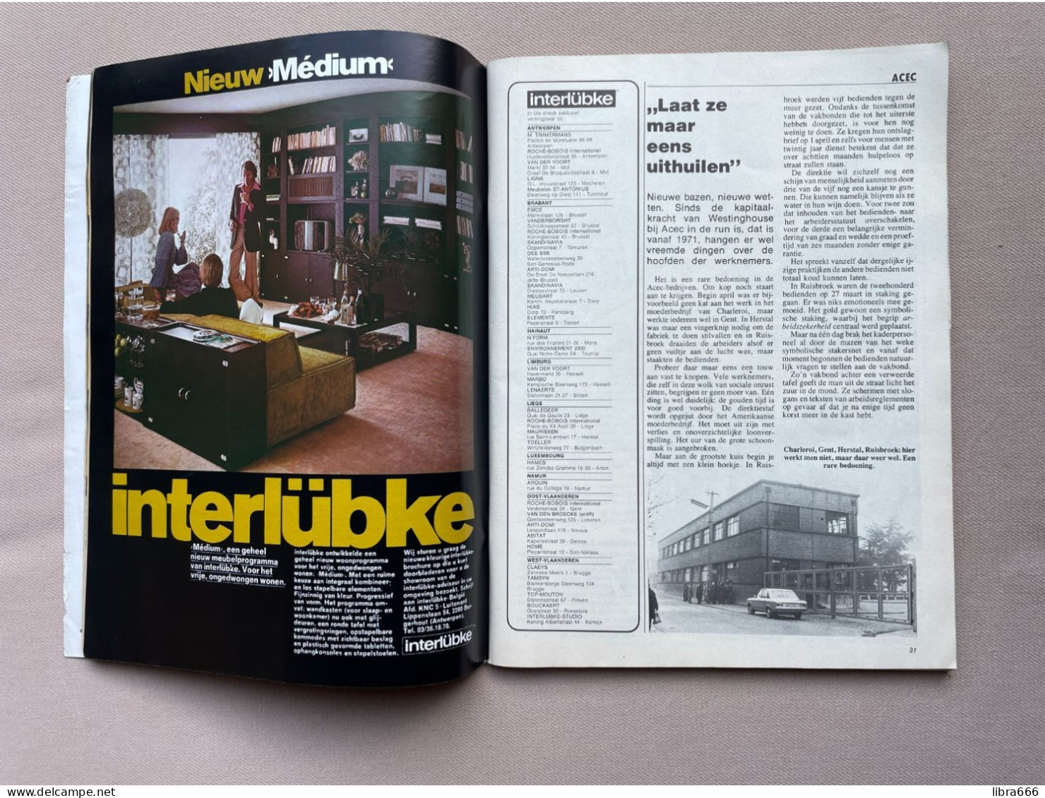 KNACK MAGAZINE Nr.15 1974 174 Pp 75 Jaar Voetbal In Brugge, De Erfenis Van Pompidou, Acec Staakt, Geeraerts In New Delhi - Informaciones Generales