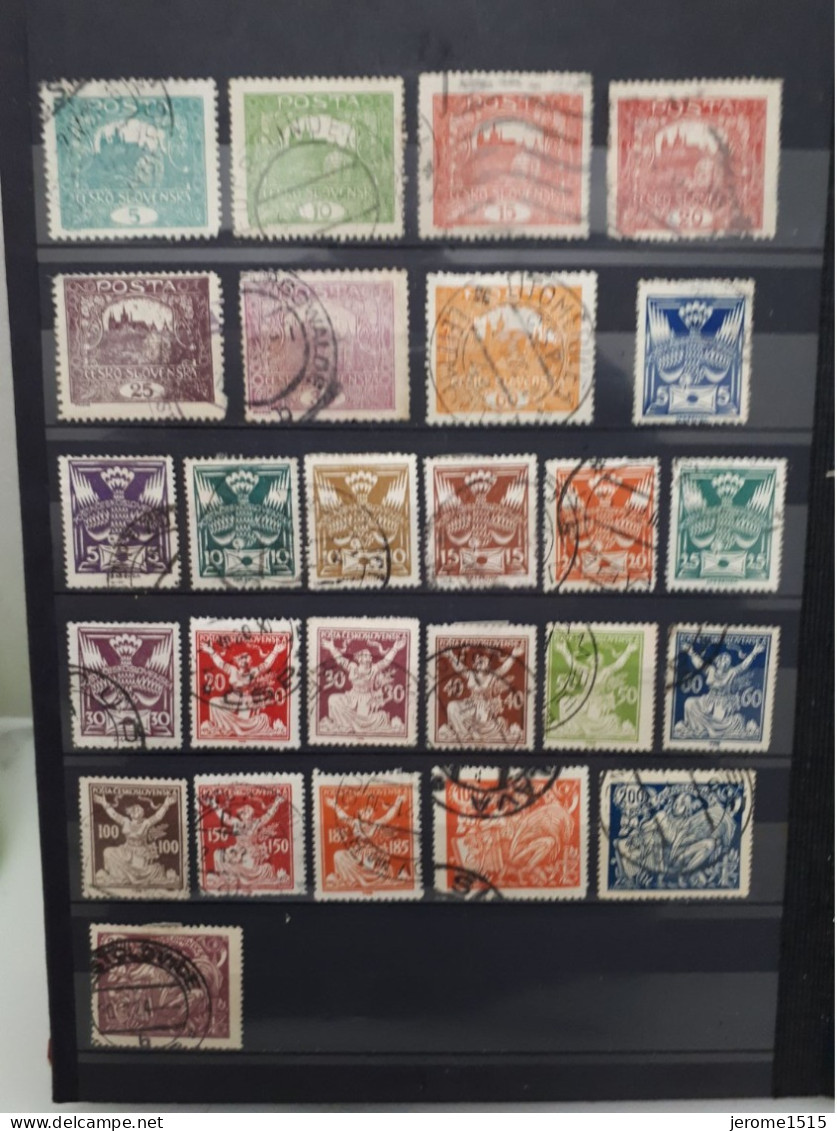 Timbres Tchécoslovaquie :  1919 - 1920 Yt N° 29, 31, 32, 36, 37, 38, 155, 156... & - Gebruikt