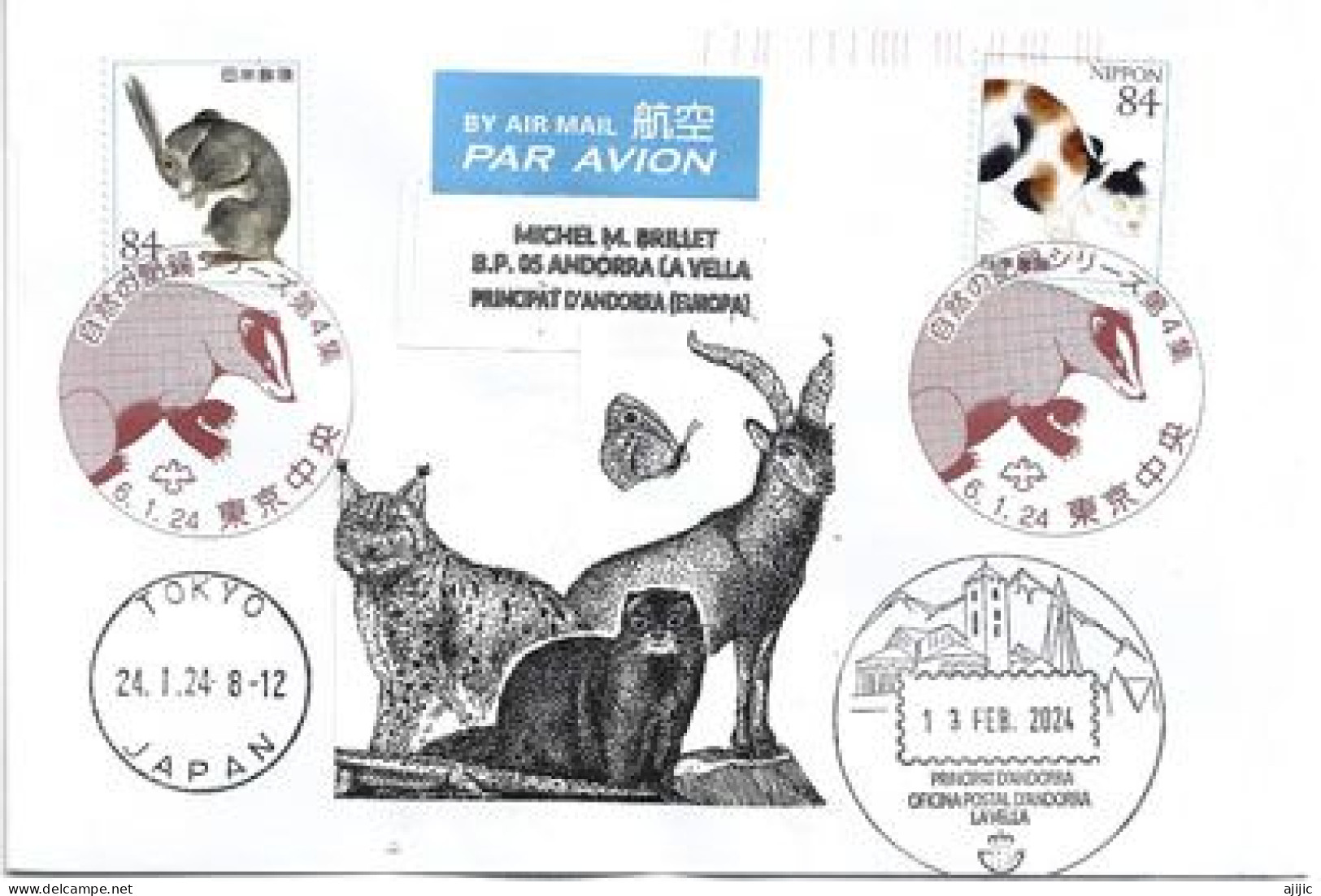 2024. Nature Season : Wonders Of The Natural World..  Lettre FDC Tokyo à Andorra (Principality) - Briefe U. Dokumente