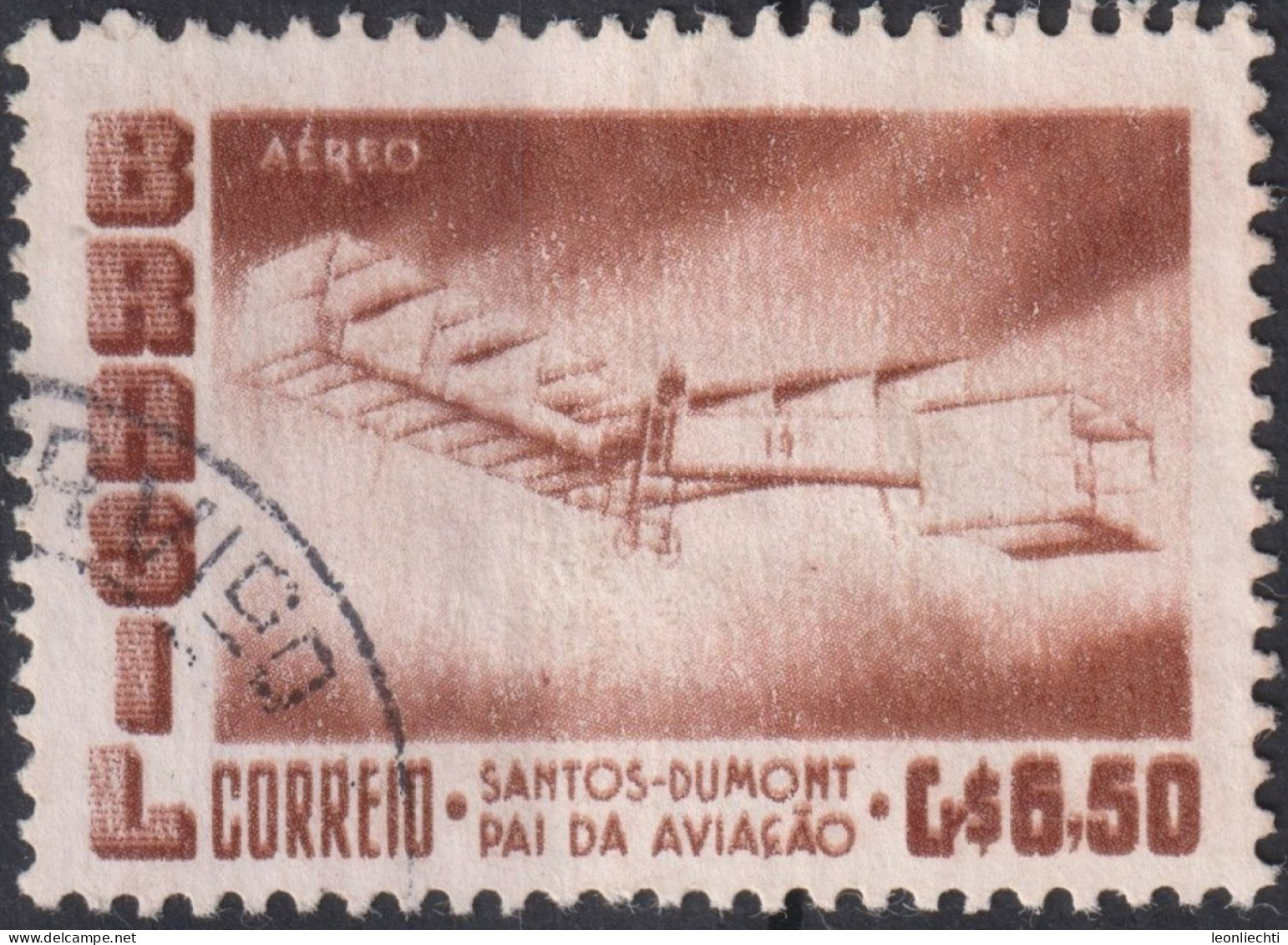 1956 Brasilien AEREO ° Mi:BR 905, Sn:BR C85, Yt:BR PA72, Santos-Dumont's 1906 Biplane "14 Bis" - Luchtpost