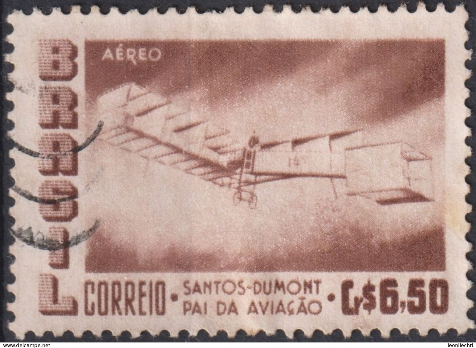 1956 Brasilien AEREO ° Mi:BR 905, Sn:BR C85, Yt:BR PA72, Santos-Dumont's 1906 Biplane "14 Bis" - Aéreo