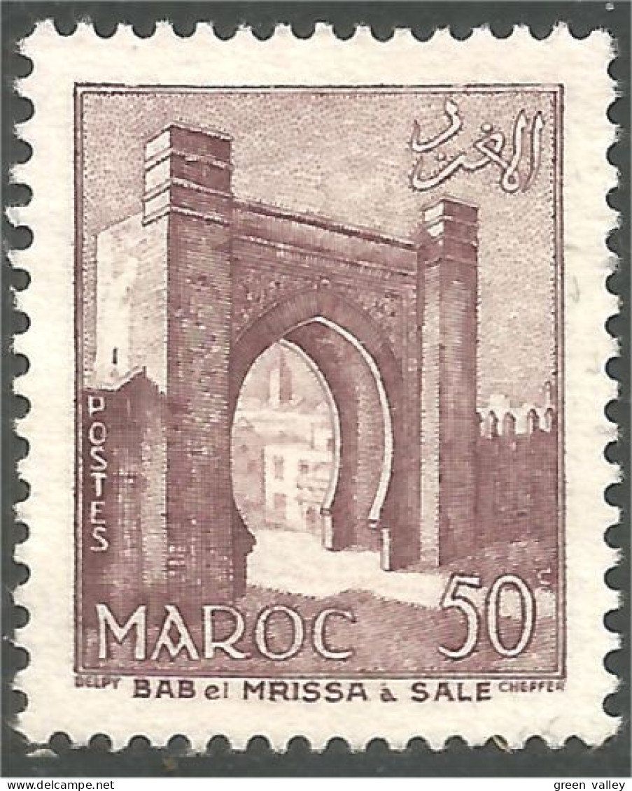 XW01-2601 Maroc 50c Bab-el-Mrissa Salé Sans Gomme - Oblitérés
