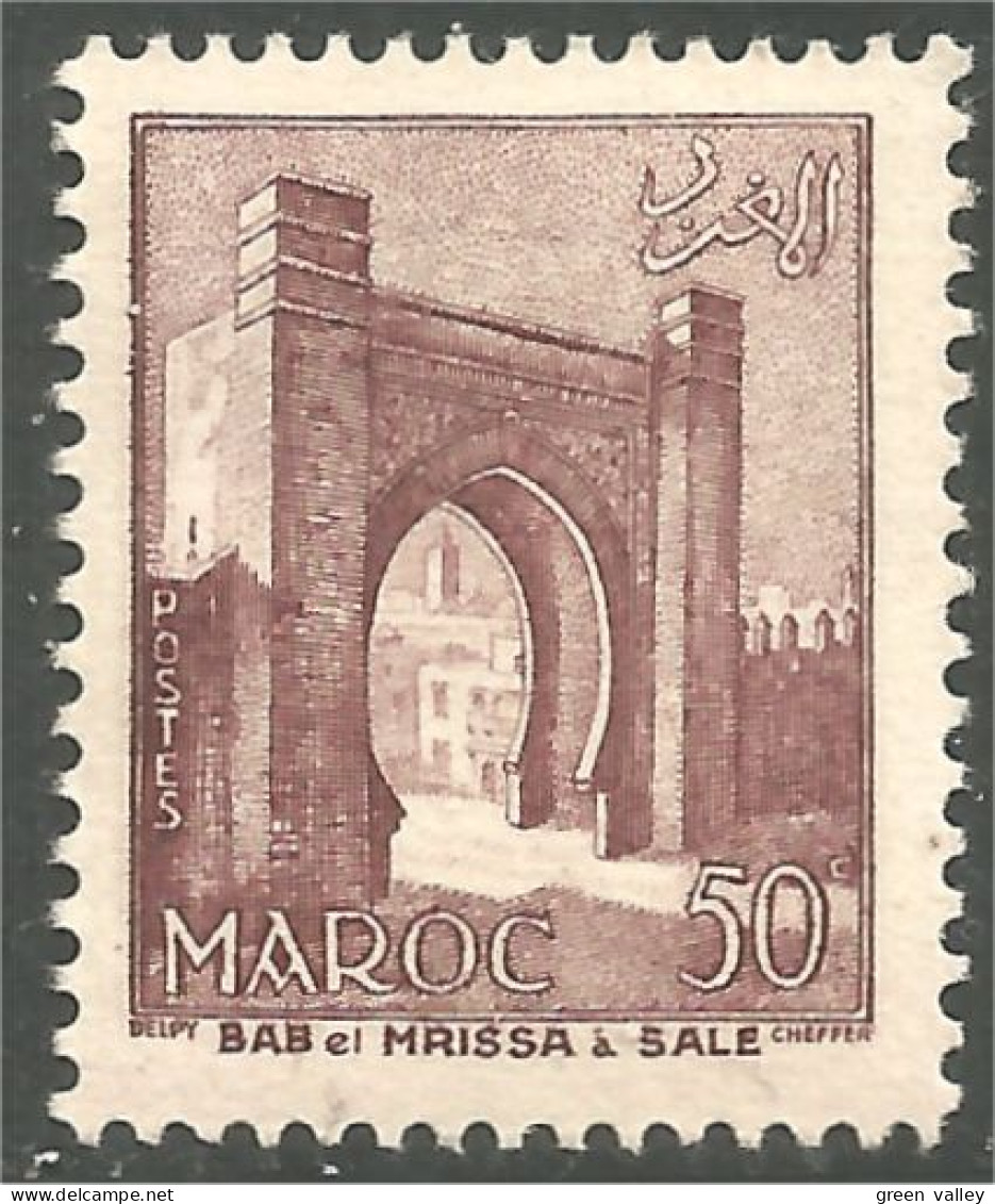 XW01-2589 Maroc 50c Bab-el-Mrissa Salé Sans Gomme - Oblitérés