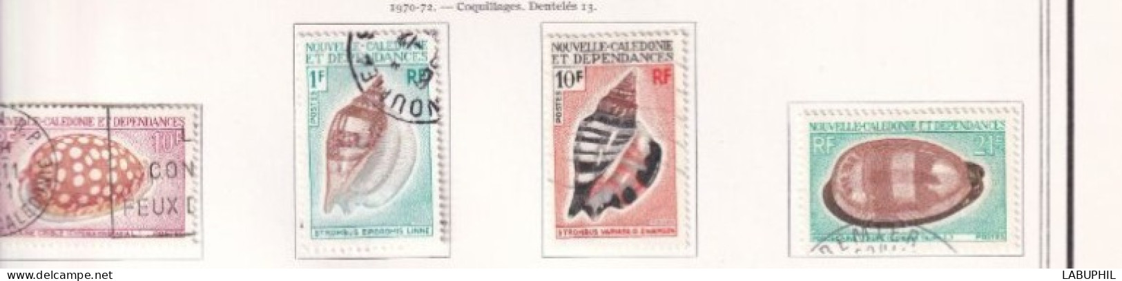 NOUVELLE CALEDONIE Dispersion D'une Collection Oblitéré Used  1970 Faune Coquillages - Gebraucht