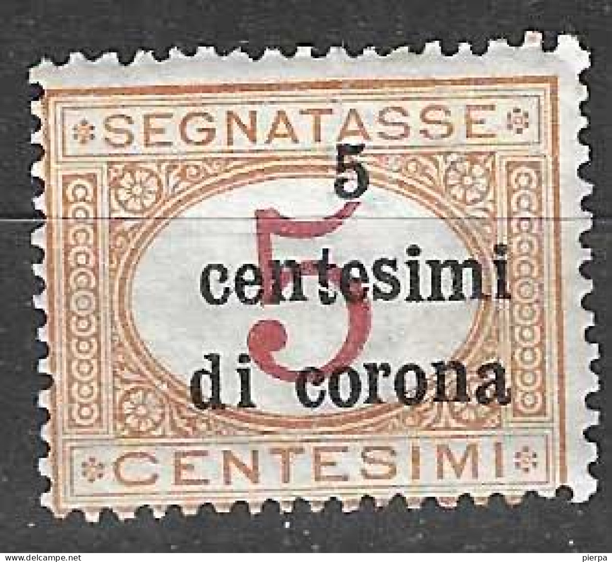 ITALIA - OCC. TRENTO E TRIESTE - 1919 - SEGNATASSE 5C. DI CORONA/5C. - NUOVO MNH**.  (YVERT TX1 - MICHEL PM1 - SS SG 1) - Trentino & Triest
