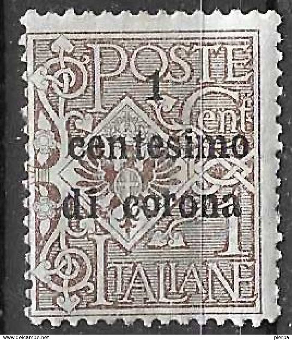ITALIA - OCC. TRENTO E TRIESTE - 1919 - 1 C. DI CORONA/1C. - NUOVO MH*.  (YVERT 1 - MICHEL 1 - SS  1) - Trentino & Triest