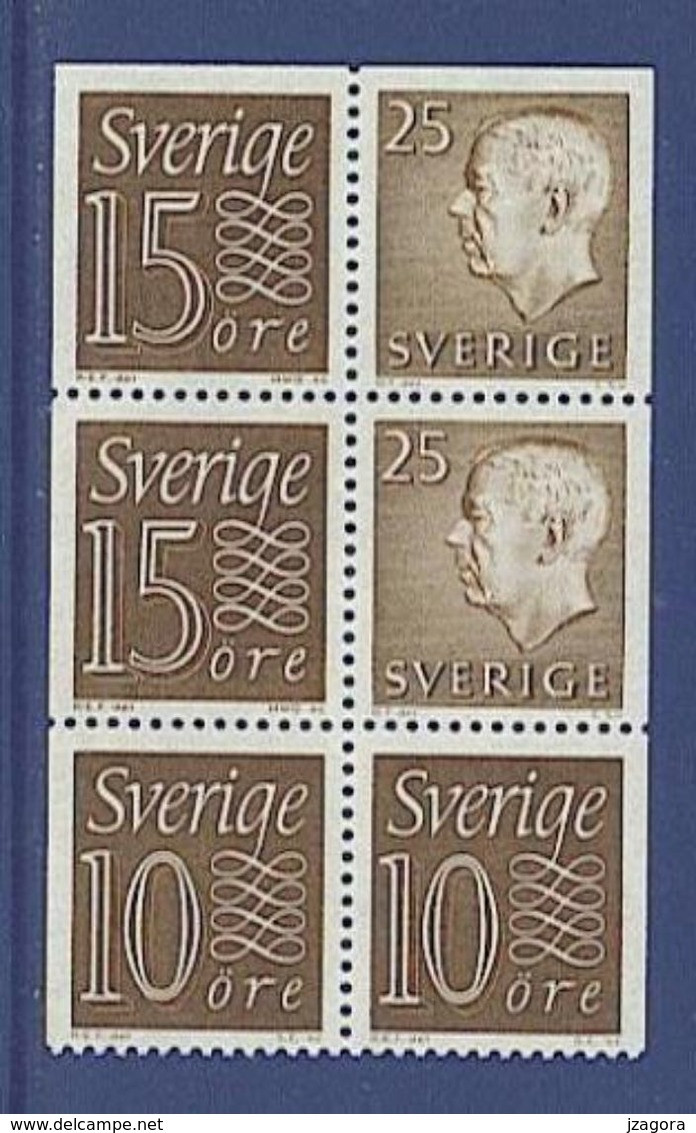 SWEDEN SCHWEDEN SUEDE 1964 - KING KÖNIG ROI GUSTAF MNH(**) Booklet Pane H-blatt HA13 OV Slania - Ungebraucht
