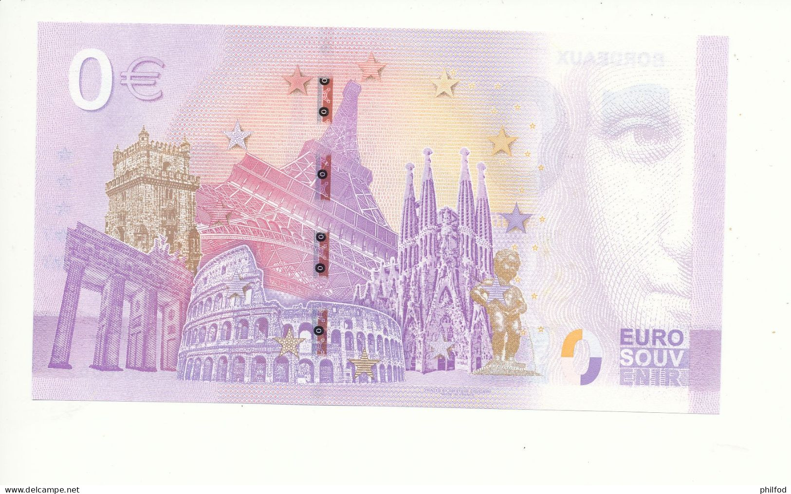 Billet Touristique  0 Euro  - BORDEAUX -  2023-5 -  UEFR -  N° 665 - Sonstige & Ohne Zuordnung