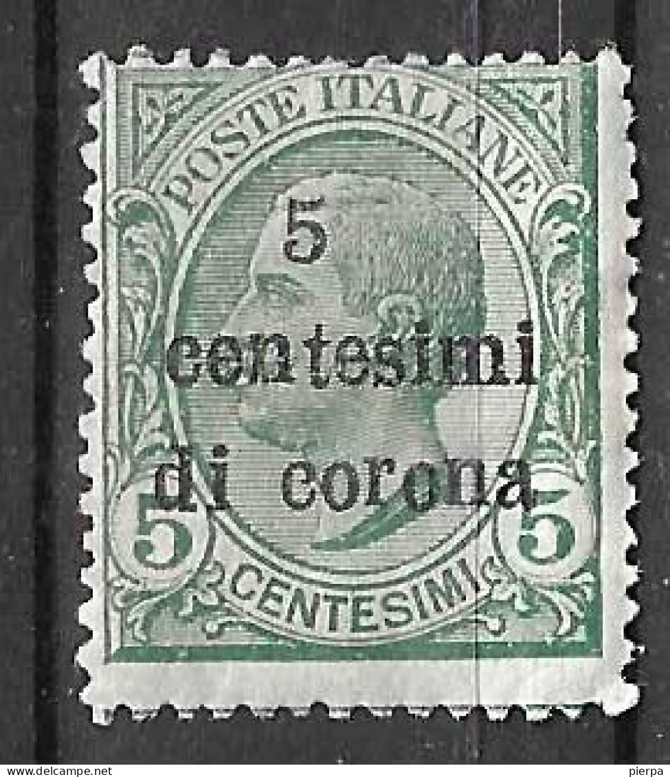 ITALIA - OCC. TRENTO E TRIESTE - 1919 - 5 C. DI CORONA/5C. - NUOVO MH*.  (YVERT 3 - MICHEL 3 - SS  3) - Trentino & Triest