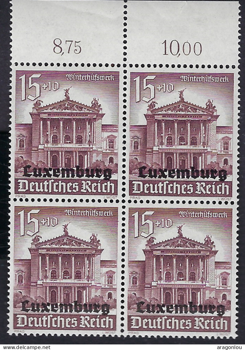 Luxembourg - Luxemburrg - Timbres -  1941    Bloc à 4    Occupation    Empire Allemand     MNH** - Blocks & Kleinbögen