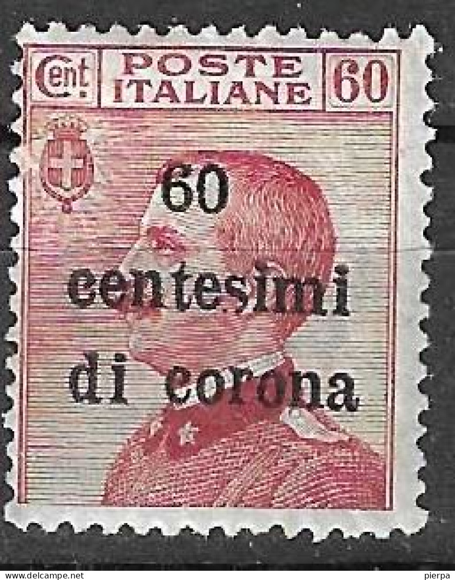 ITALIA - OCC. TRENTO E TRIESTE - 1919 - 60 C. DI CORONA/60 C. - NUOVO MNH**  (YVERT 10 - MICHEL 10 - SS  10) - Trento & Trieste