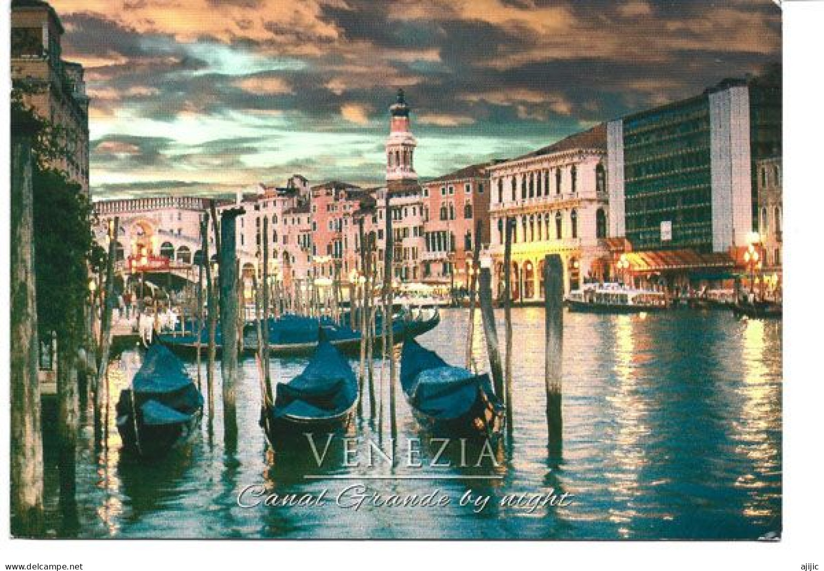 MOTO GUZZI ITALIA,  Stamp On Postcard From Venezia Grand Canal By Night, To Andorra - 2021-...: Gebraucht