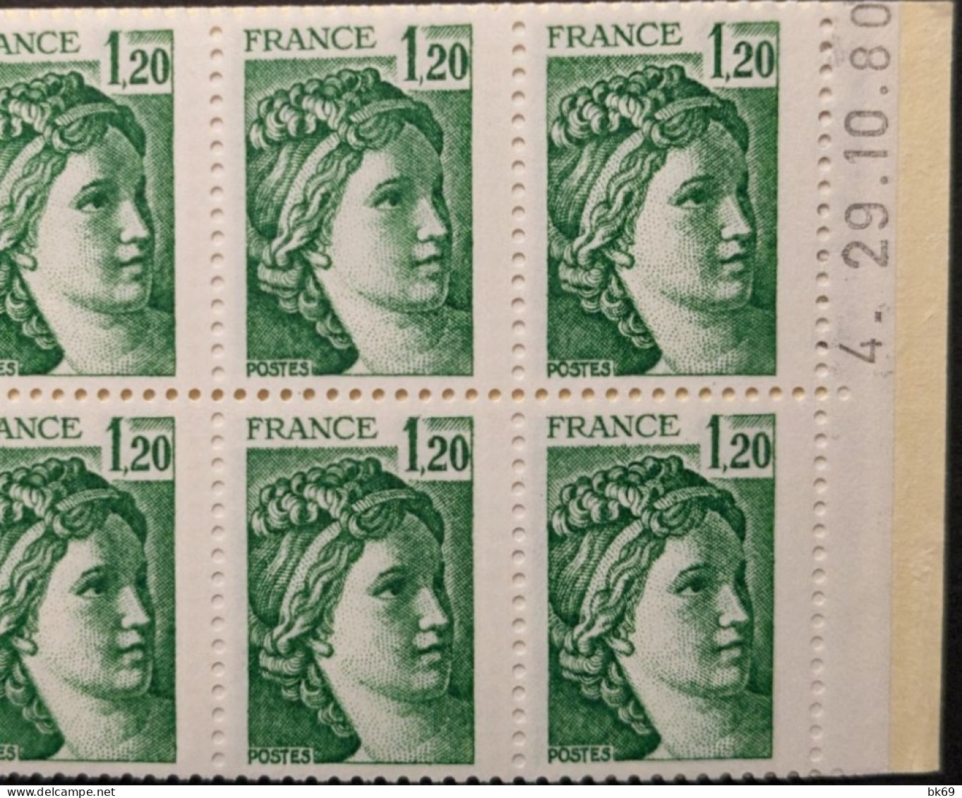 2101-C3**  Daté 29-10-80 Nouveau Logo Conf.8 Sabine 1.20F Vert Cote +90€ - Modern : 1959-...