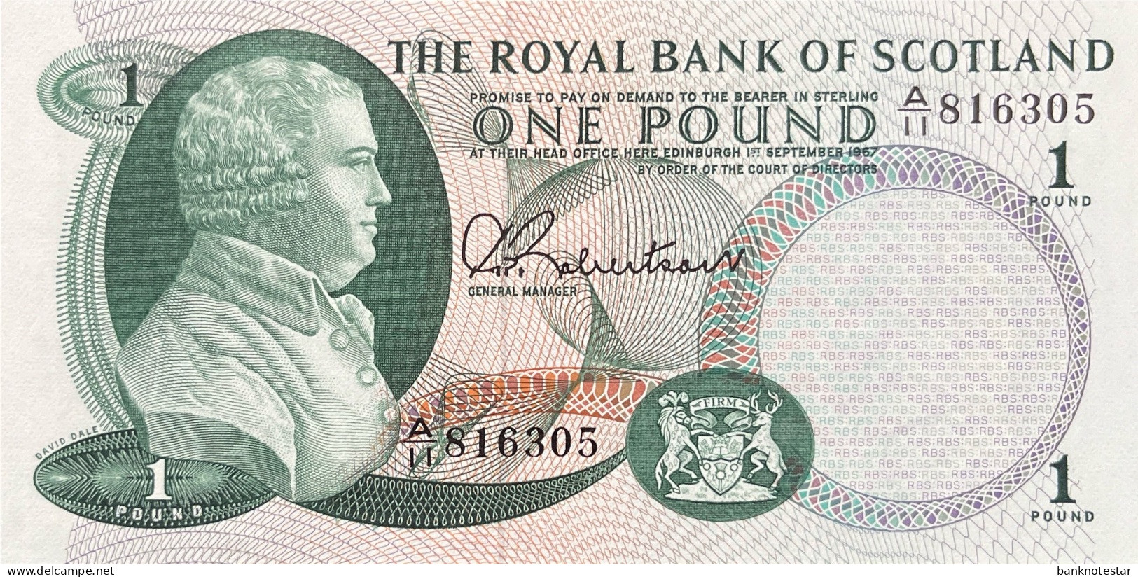 Scotland 1 Pound, P-327 (1.9.1967) - UNC - 1 Pound