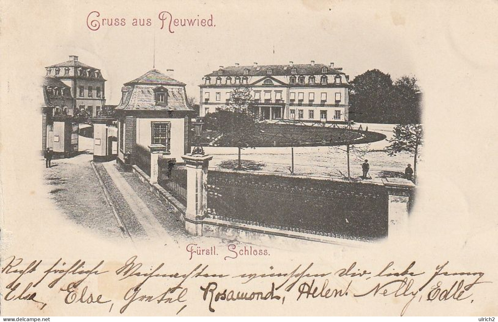 AK Gruss Aus Neuwied - Fürstl. Schloss - 1898 (67813) - Neuwied