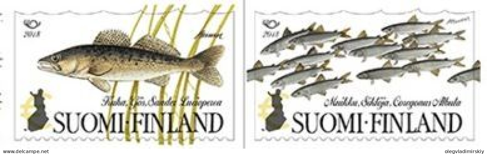 Finland Finnland Finlande 2018 Fishes Set Of 2 Stamps In Strip MNH - Nuovi