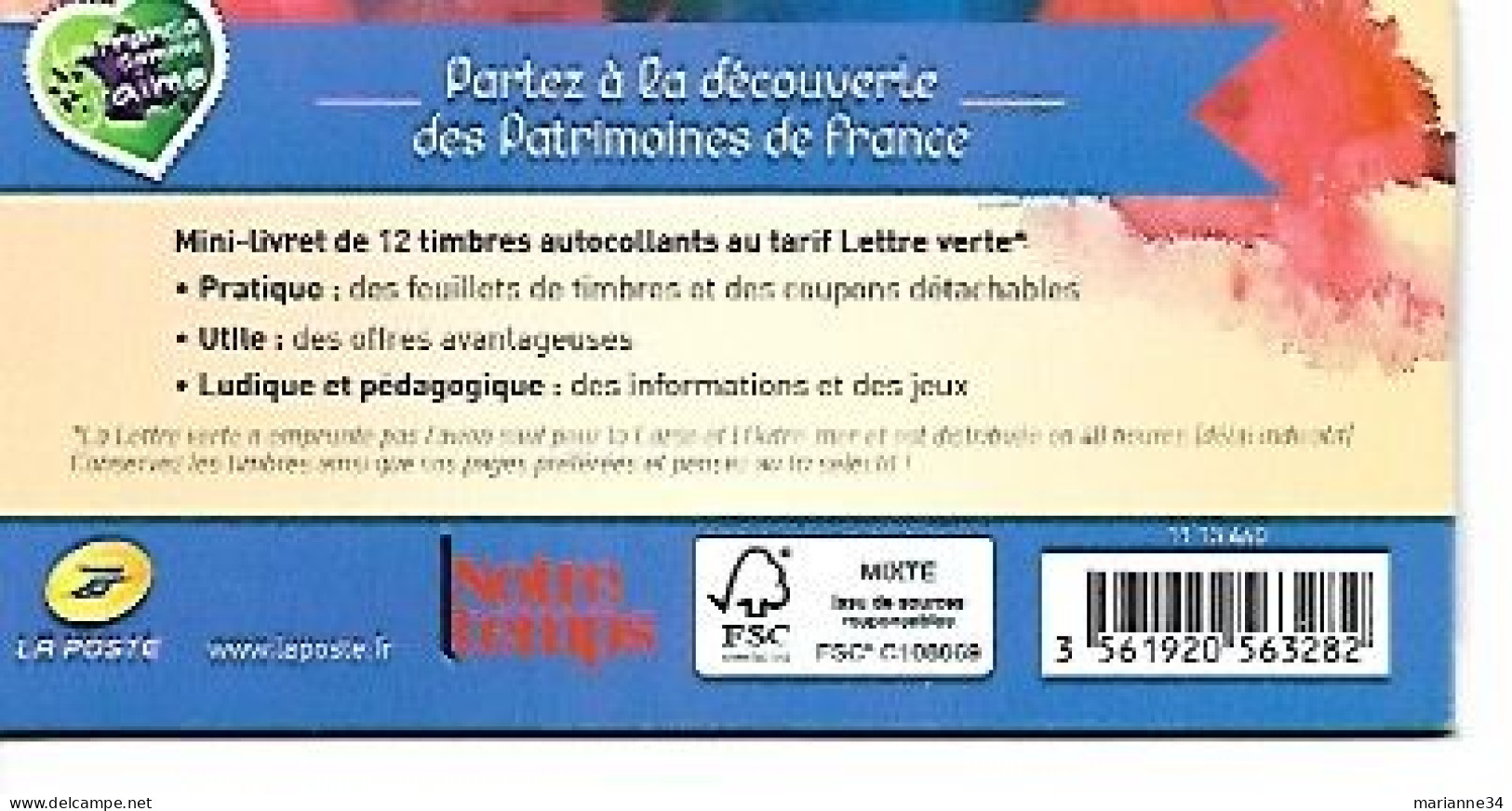 France- 2013- Carnet - Patrimoines De France- BC 865** - Booklets