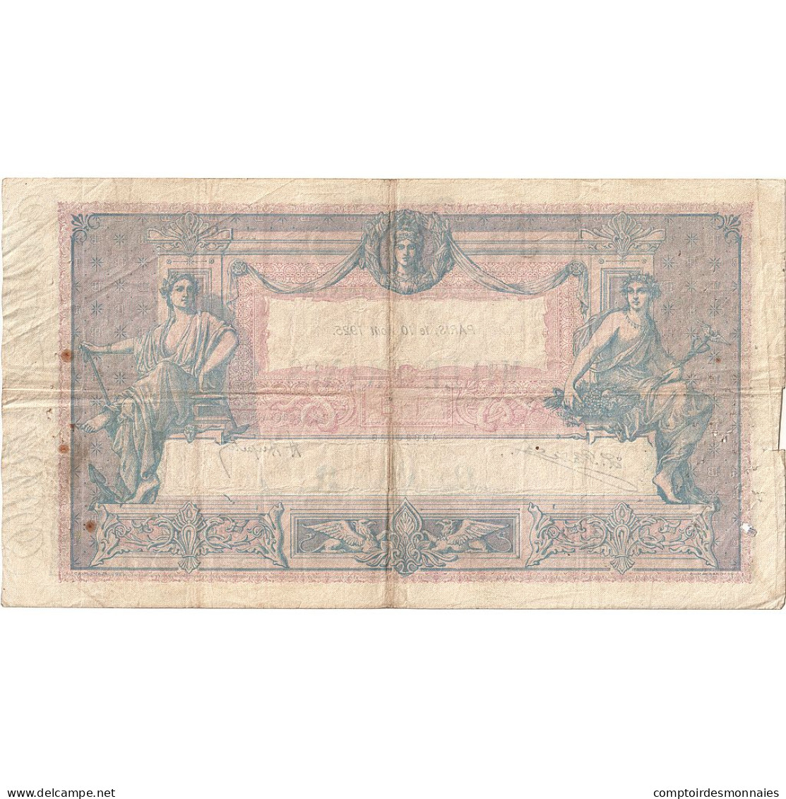 France, 1000 Francs, Bleu Et Rose, 1925, X.2000, TB, Fayette:36.41, KM:67j - 1 000 F 1889-1926 ''Bleu Et Rose''