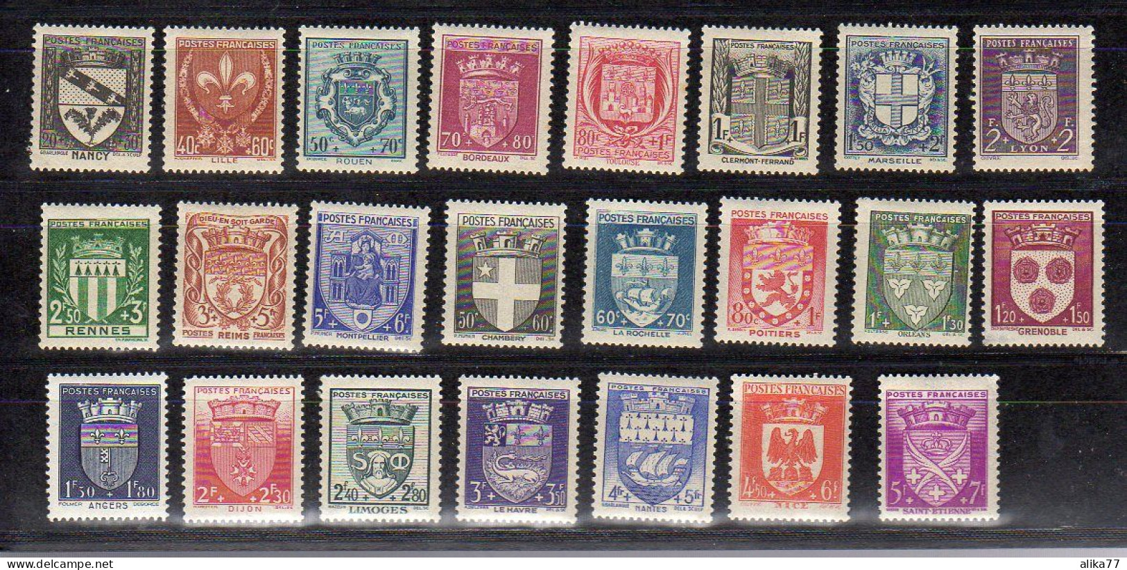 FRANCE     Neuf *    Y. Et T.   Lot De Blasons - 1941-66 Stemmi E Stendardi