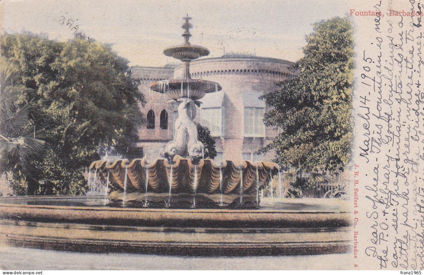 Barbados - Fountain - Posted 1905 - Barbados (Barbuda)