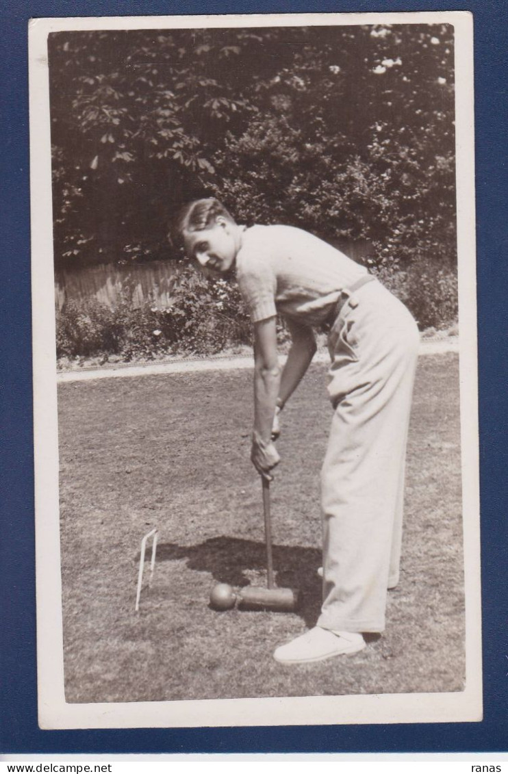 CPA Croquet Carte Photo Non Circulée - Juegos