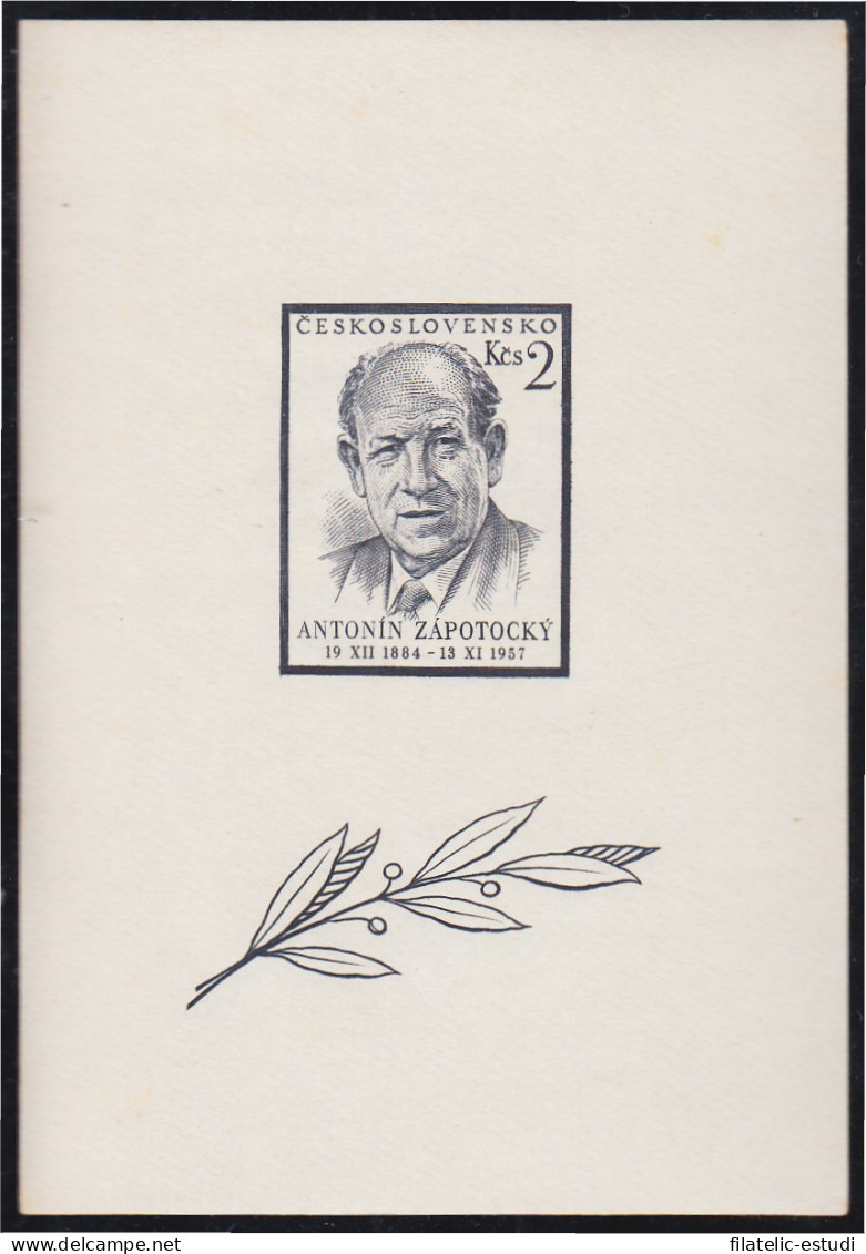 Checoslovaquía HB 20 1957 Presidente Antonin Zapotocky MNH - Other & Unclassified