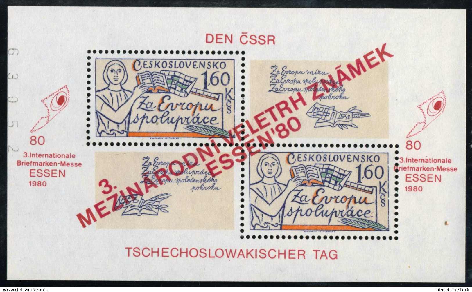 VAR1 Checoslovaquía  Czechoslovakia  HB 41 Sobrecarga  1980   MNH - Andere & Zonder Classificatie