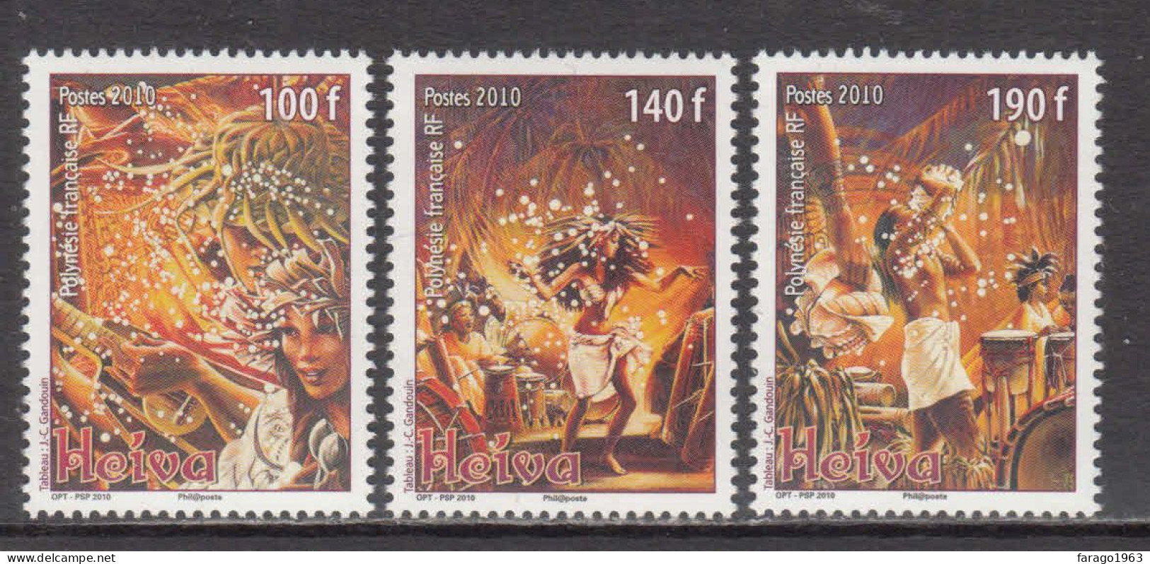 2010 French Polynesia Heiva Festival Complete Set Of 3 MNH - Unused Stamps