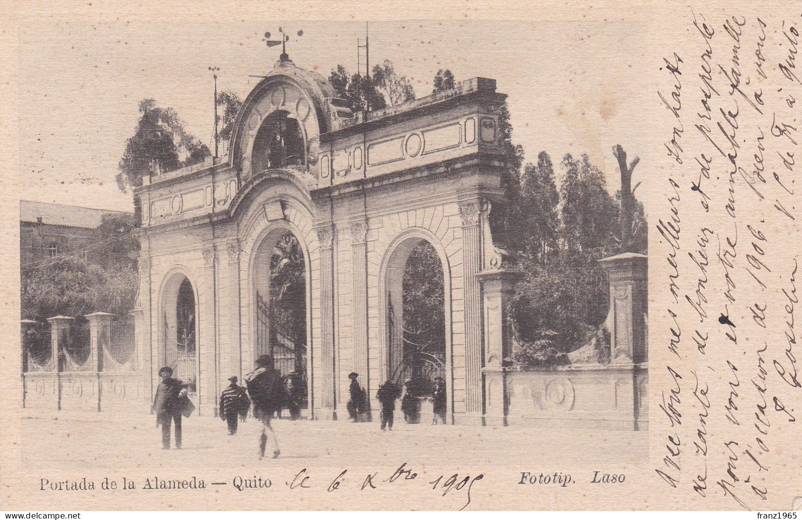 Quito - Portada De La Alameda - Posted 1906 - Ecuador