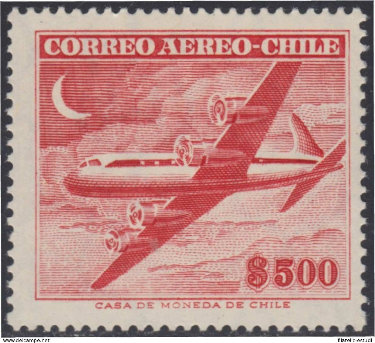 Chile A- 162 1955/60 Serie Antigua Grabados Avión MNH - Chili