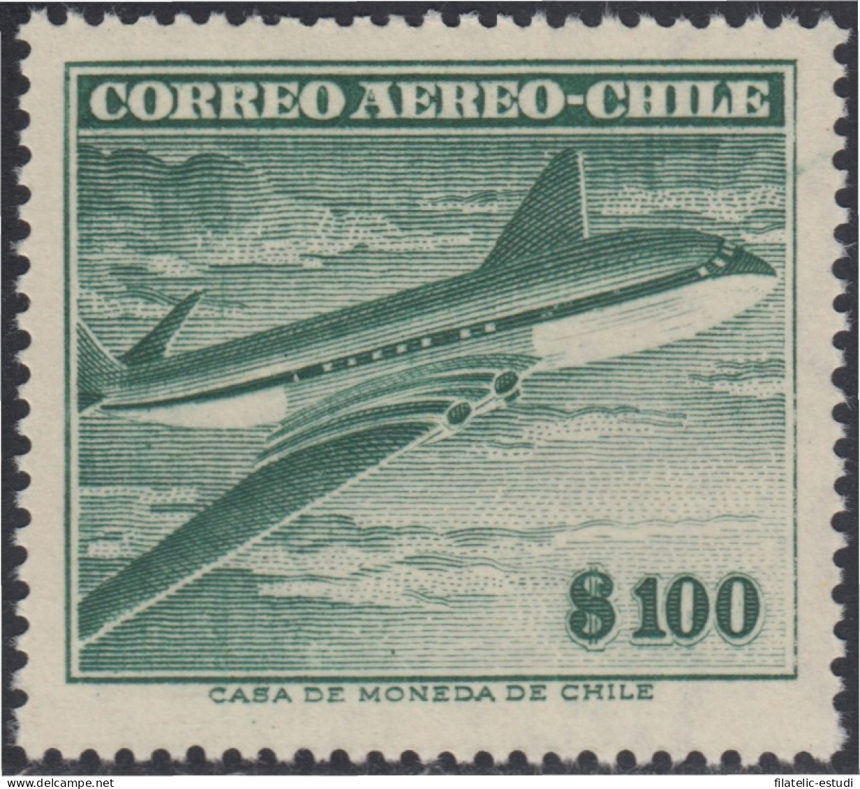 Chile A- 160 1955/60 Serie Antigua Grabados Avión MNH - Chili
