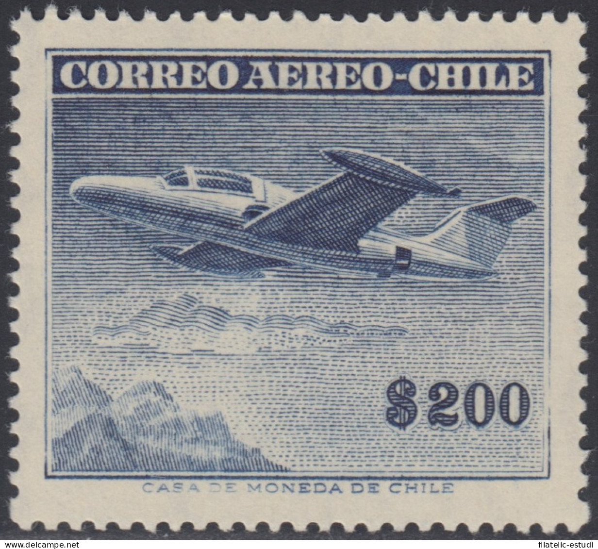 Chile A- 161 1955/60 Serie Antigua Grabados Avión MNH - Chili