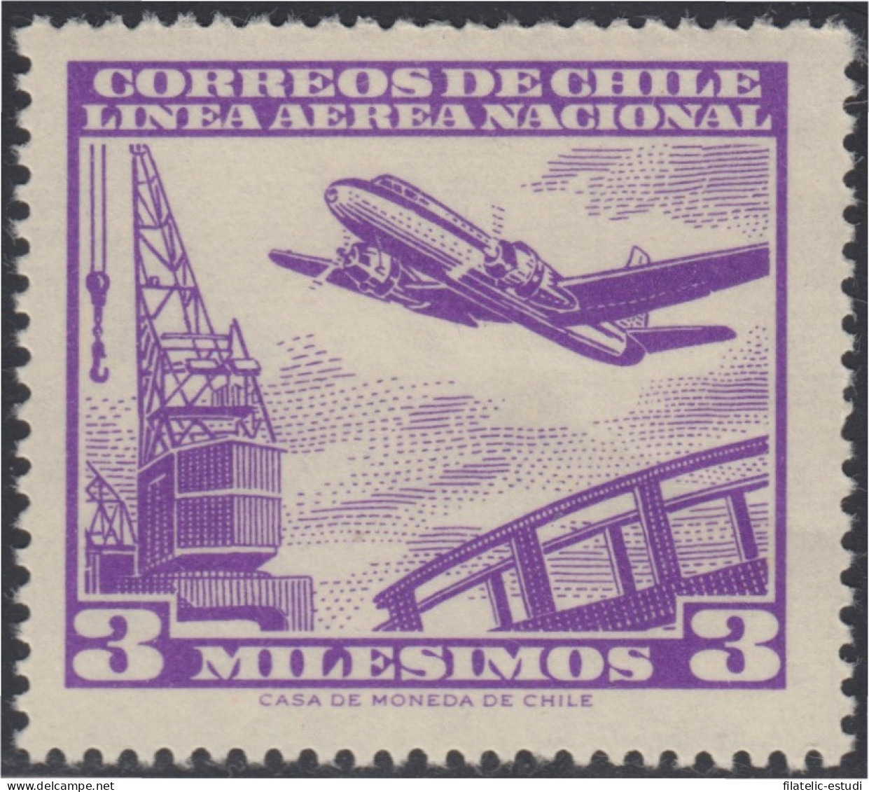 Chile A- 193 1959 Servicio Interior Avión MNH - Chili