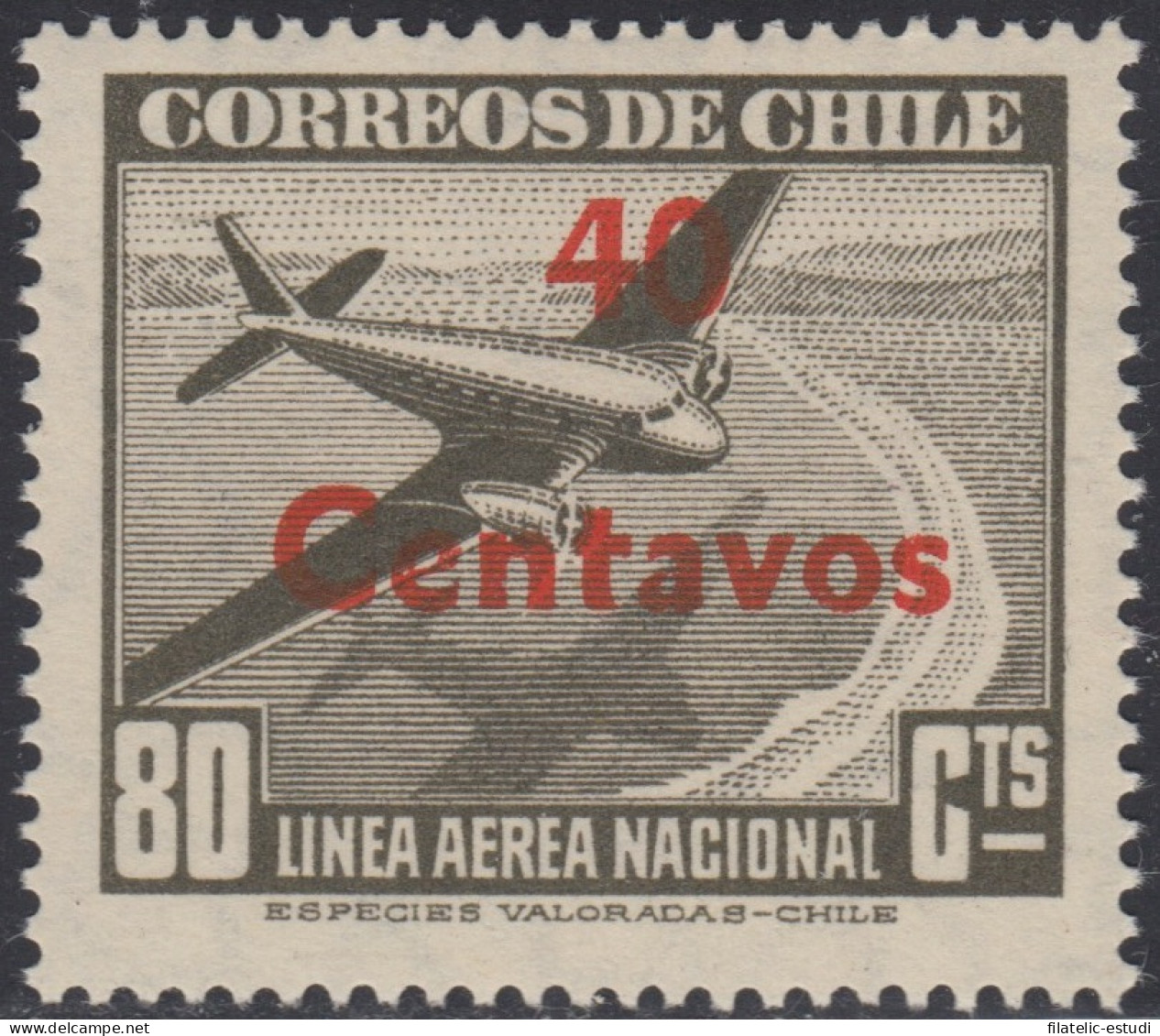 Chile A- 151 1952 Timbres De 1946-50 Línea Aérea Nacional Avión MH - Chili