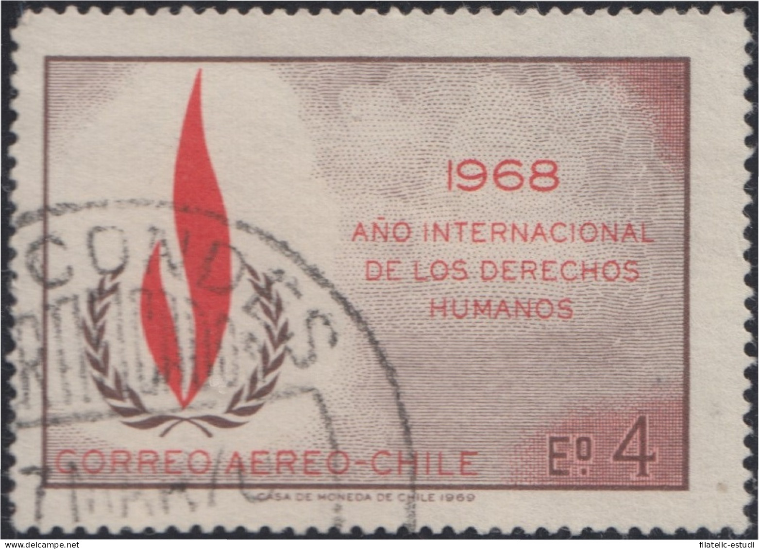 Chile A- 261 1969 Año Internacional De Los Derechos Humanos Usado - Chili