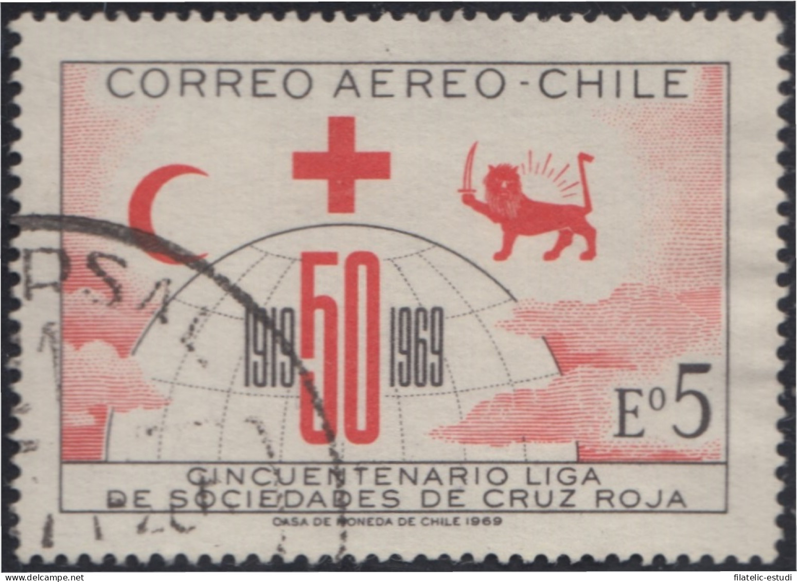 Chile A- 256 1968 50 Años De La Liga De Sociedades De La Cruz Roja  MH - Chili