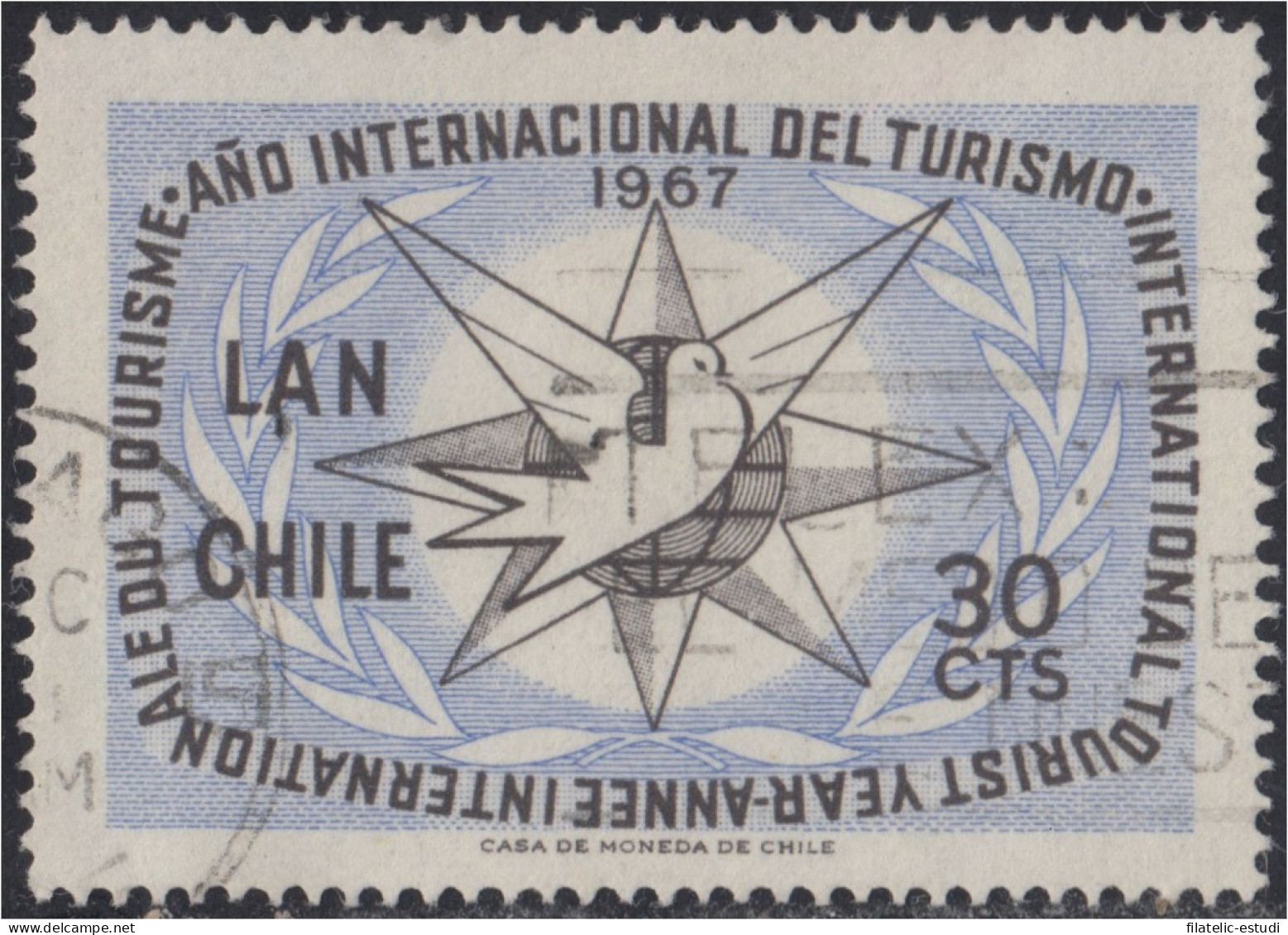 Chile A- 244 1967 Año Internacional Del Turismo Usado - Chili