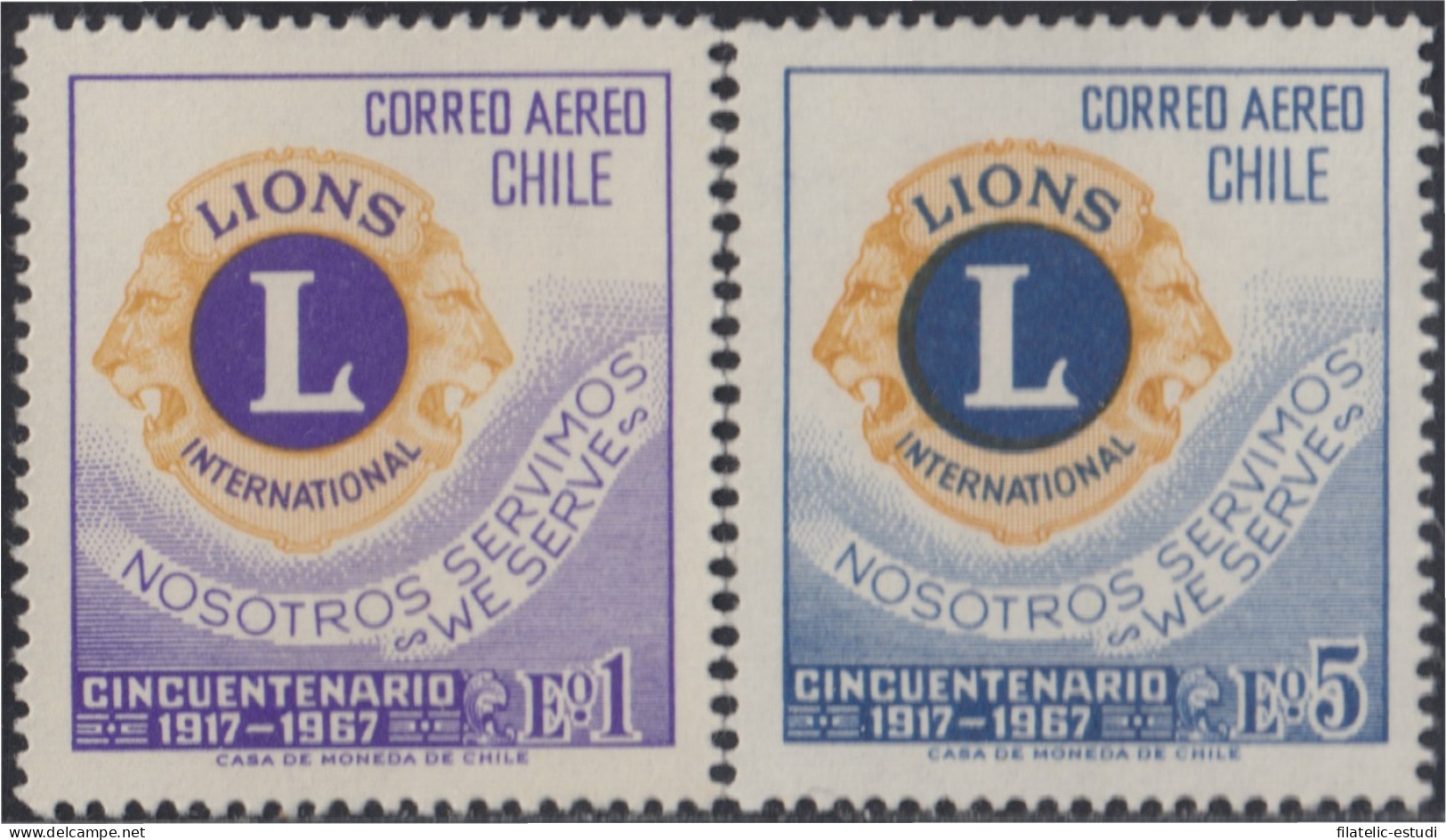 Chile A- 240/41 1967 50 Años De Lions Internacional MNH - Chili
