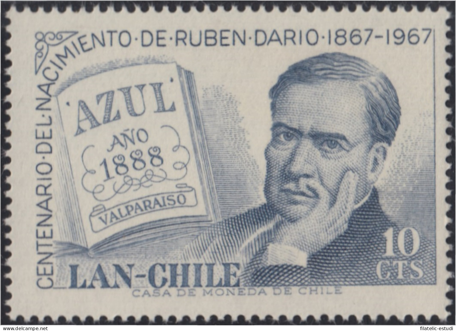 Chile A- 238 1967 Poeta Latinoamericano Rubén Darío MH - Chili