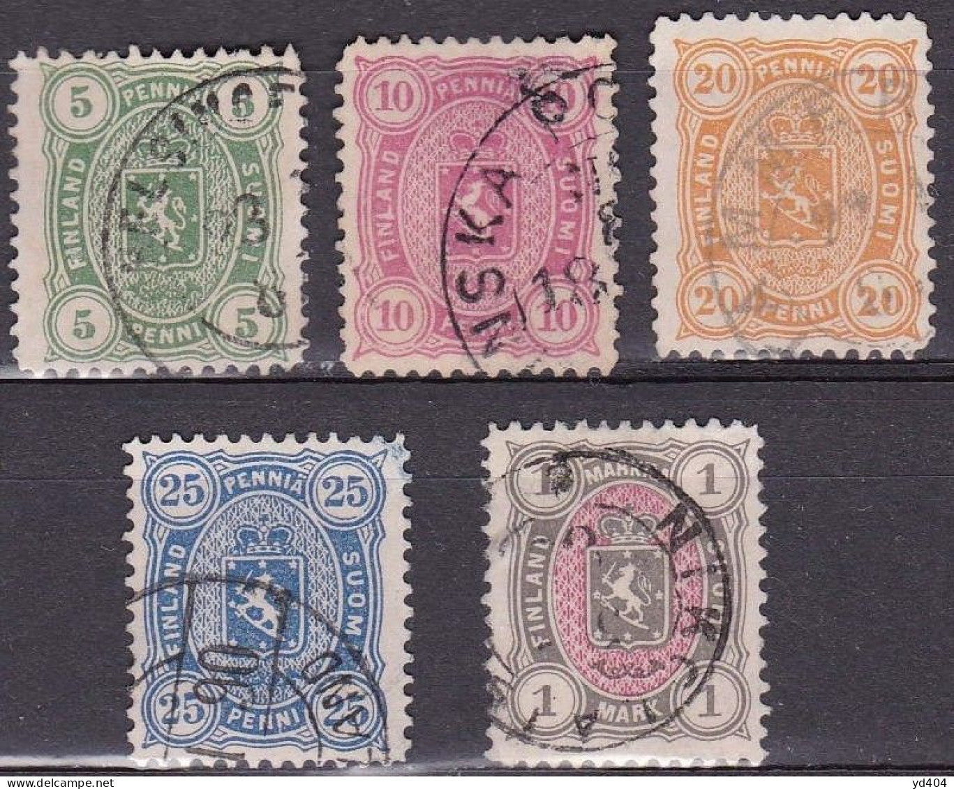 FI010 – FINLANDE – FINLAND – 1885 – COAT OF ARMS SET - SG 97-105 USED 43 € - Usati