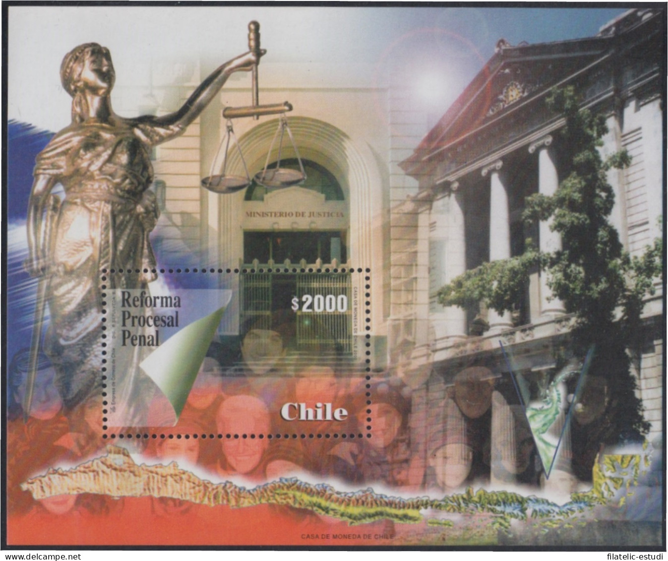 Chile HB 64 2000 Reforma Procesal Penal MNH - Chili